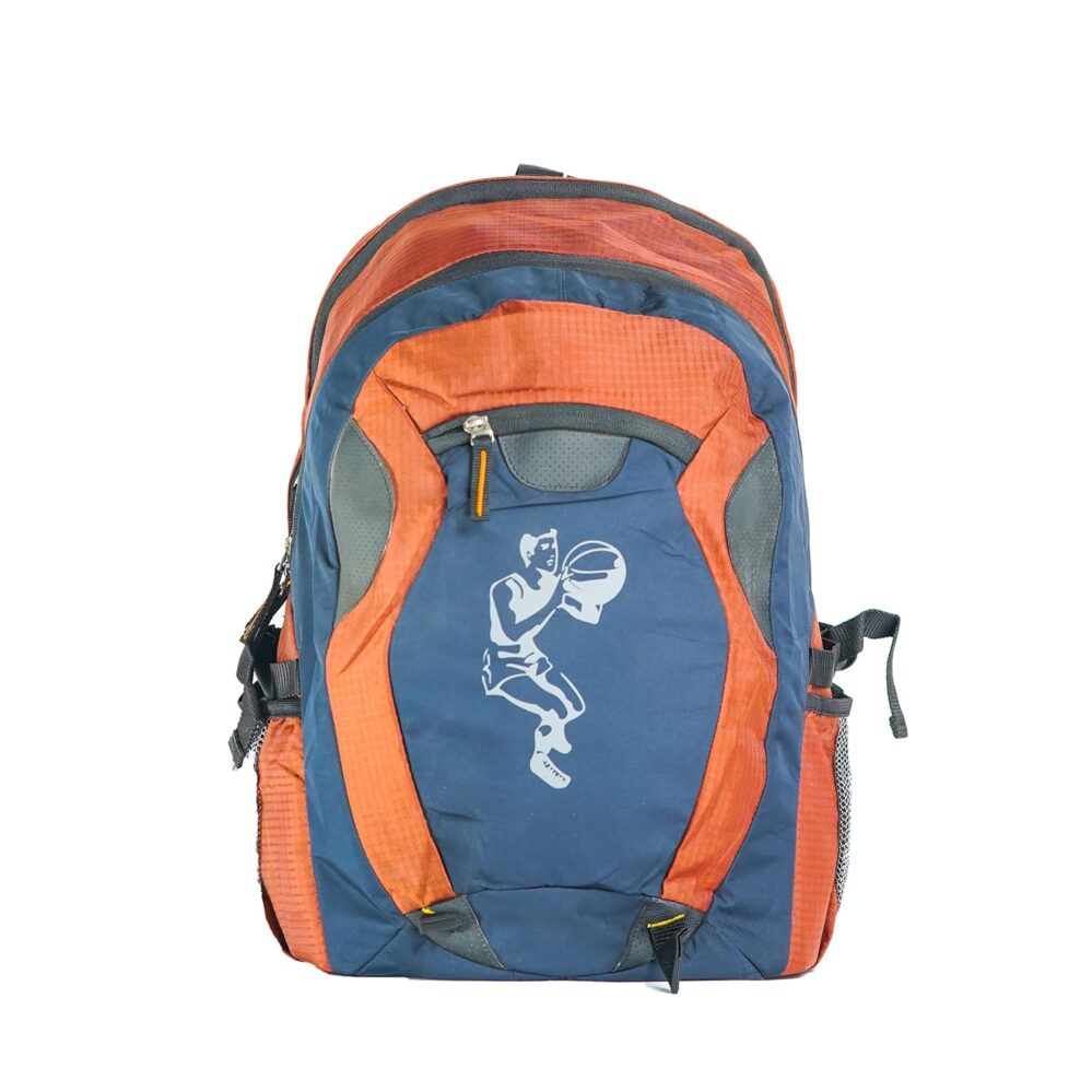 DN Sarathi Sport spacious/large backpack with Raincover, college bag, travel bag for men and women - Orange & Deep Blue
